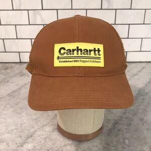 Carhartt Snapback Hat Mens Brown Western Ranchwear Farmer Canvas Mesh Country